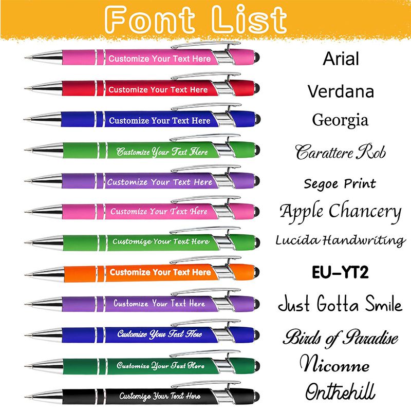 Personalized Pens Bulk with Stylus Tip, Custom Engraving Ballpoint Pen ...