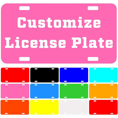 Custom License Plate with Your Image, Personalized Metal Novelty Car Tag-Pink, 12" x 6"