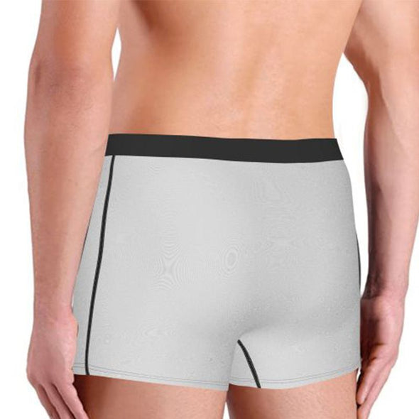 Men's Personalized "Property of" Name White Boxer Briefs, Custom Boxer Underwear for Him