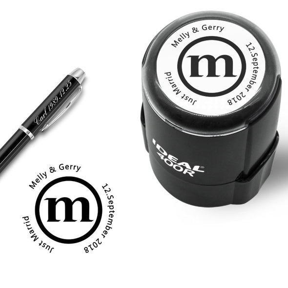 Custom Stamp Self Inking,Personalized Stamp Return Address,1-5/8" Diameter,Round Business Stamp for Wedding,Teacher,Home,Bank or Office - amlion