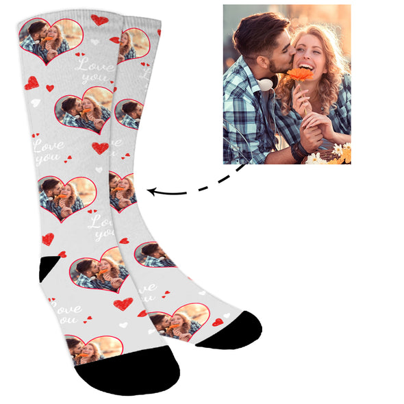 Custom  Photo Valentine's Day Love Socks For Men Women Unisex - amlion