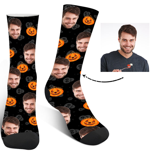 Personalized Photo Halloween Horror Face Socks - amlion