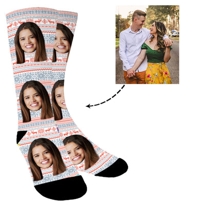 Custom Face With Different Patterns Photo Socks - amlion