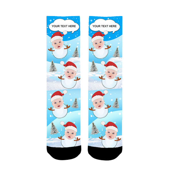 Custom  Christmas Photo Socks Personalized - amlion