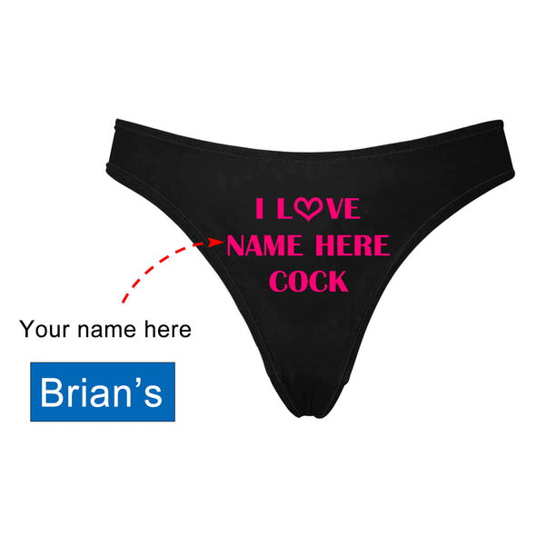 Personalized Name's Cock Black Thong Panty - amlion