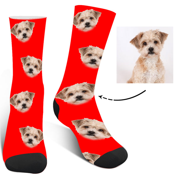 Personalized Photo Pet's  Face Socks For Men And Women - amlion