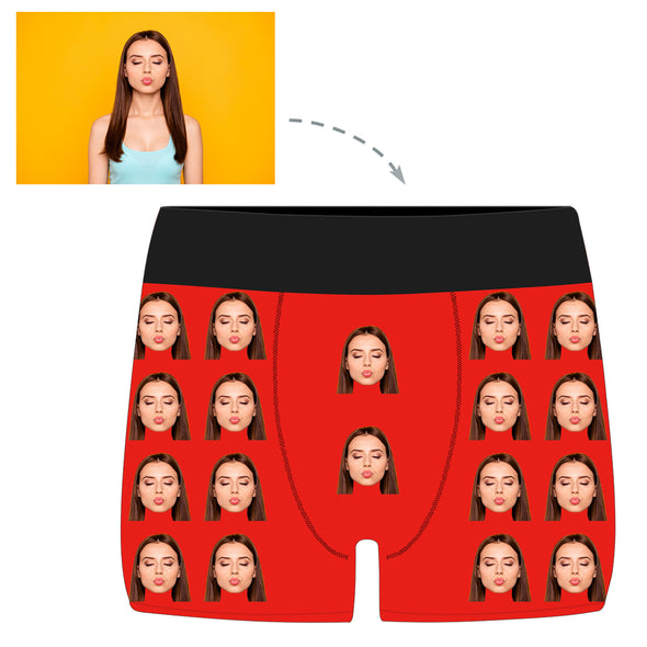 Personalized Photo Men's Boxers Briefs With Your Face - amlion