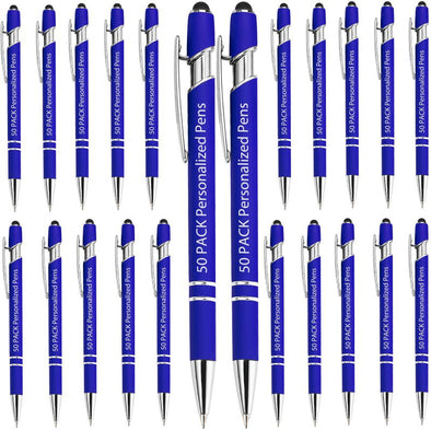 Personalized Pens Bulk with Stylus Tip, Custom Engraving Ballpoint Pens,Black Ink