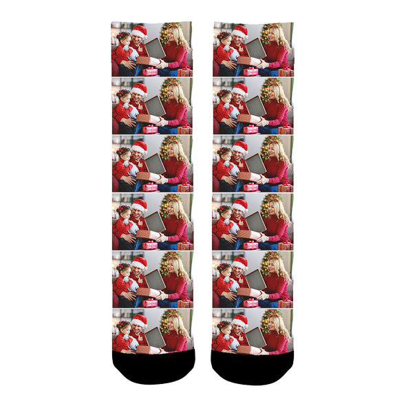 Custom Personalized Family Photo Crew Socks for Men Women Unisex Large - amlion