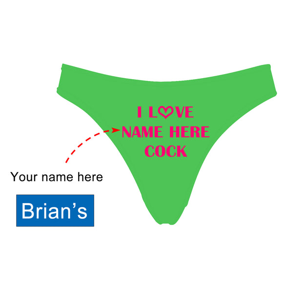 Personalized Name's Cock Green Thong Panty - amlion