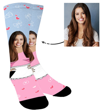 Custom Face Apron Photo Socks - amlion