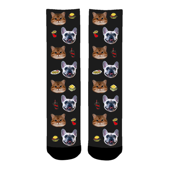 Custom Photo Hamburger Socks for Men Women Unisex - amlion