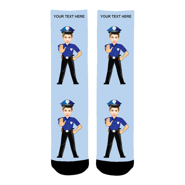 Custom Police Photo Socks for Men Women Unisex - amlion