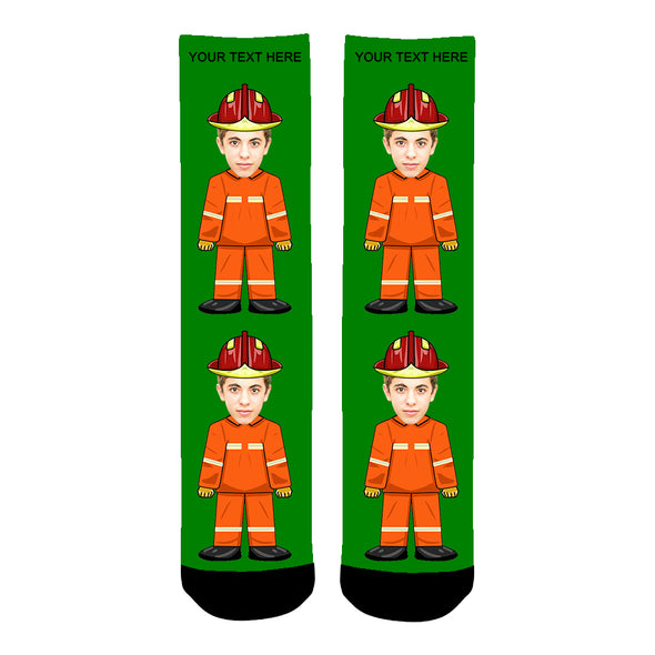Custom Fireman Photo Socks for Men Women Unisex - amlion