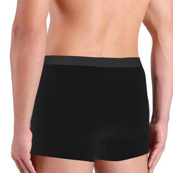Personalized Name Underwear for Him, Men's Custom Name "Licked It" Black Boxer Briefs