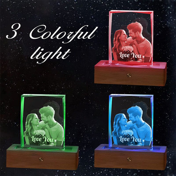 3D Crystal Photo Personalized,Custom Crystal Photo Lamp-Medium