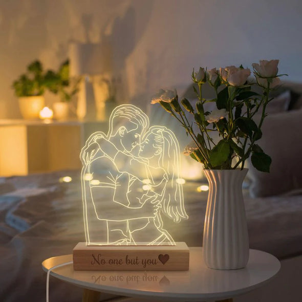 Personalized 3D Photo Night Light, Custom Acrylic Night Lamp Anniversary Gifts