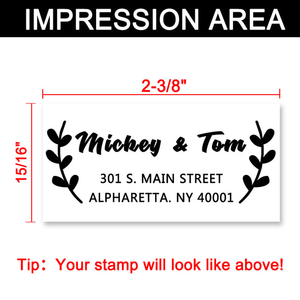 Custom Rubber Stamps Self Inking Stamps Personalized - Return Address Wedding Stamps -15/16" x 2-3/8" - amlion