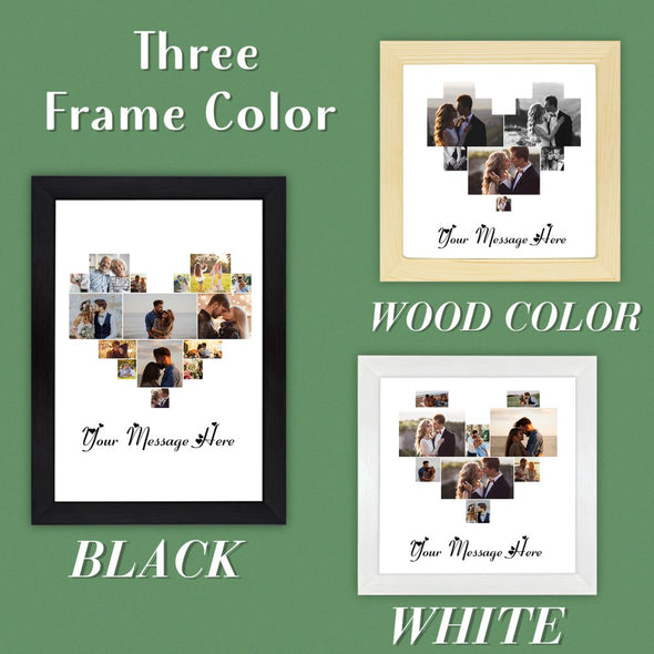 Personalized Photo Heart Shapes Print Frames with 2 Photos