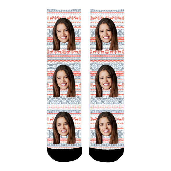 Custom Face With Different Patterns Photo Socks - amlion