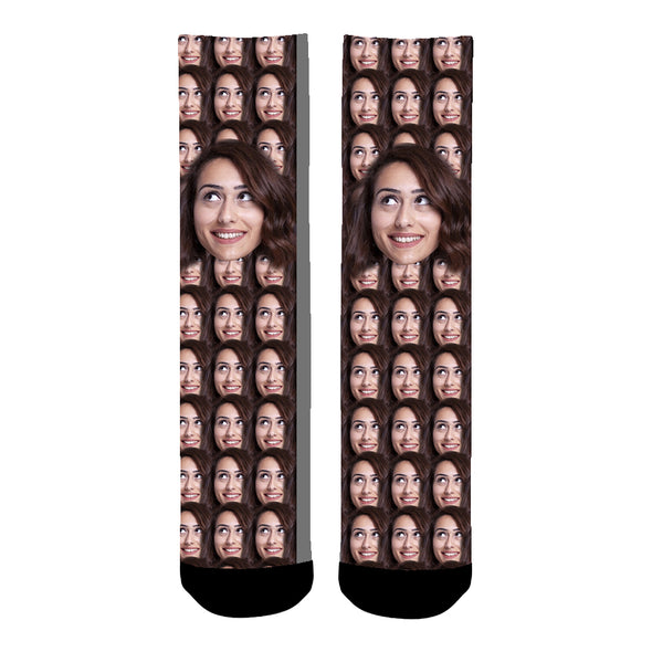 Custom Photo Big Face Socks For Men And Women - amlion