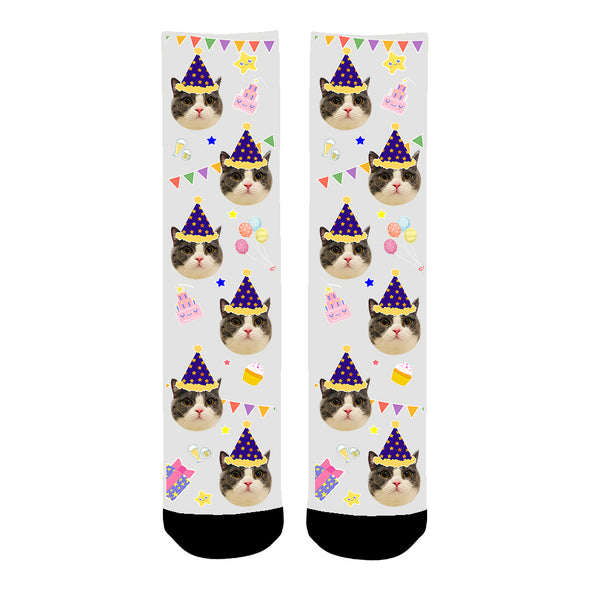 Custom Photo Birthday Socks for Men Women Unisex - amlion
