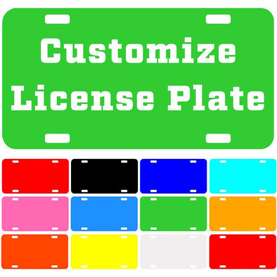 Custom License Plate with Your Image, Personalized Metal Novelty Car Tag-Limegreen, 12" x 6"