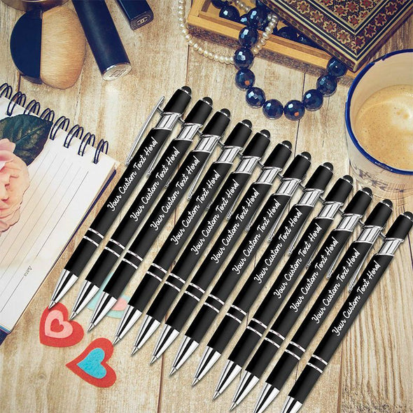 Personalized Pens Bulk with Stylus Tip, Custom Engraving Ballpoint Pens are Perfect for Your Back to School Supplies