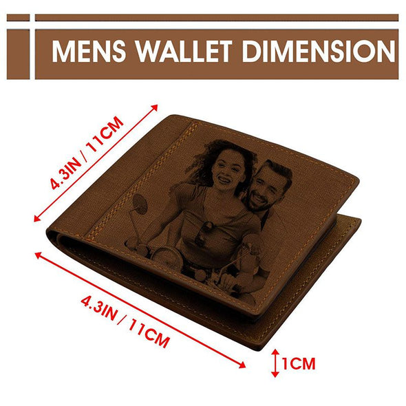 Personalized Photo Wallets Engraved, Custom Wallets for Men,Father,Dad Dark brown
