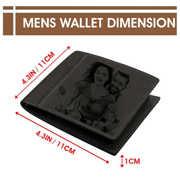 Photo Wallets Personalized, Custom Wallets for Men,Father,Dad Black