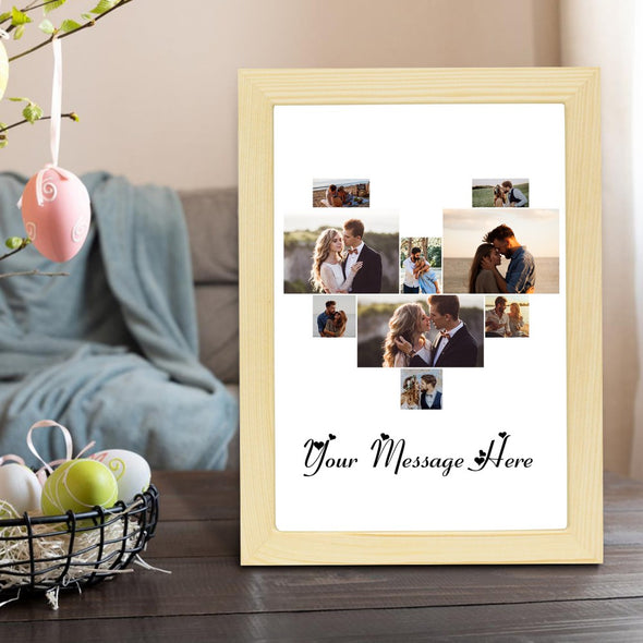 Customized Picture Frames Heart Shapes Print Frames with 10 Photos