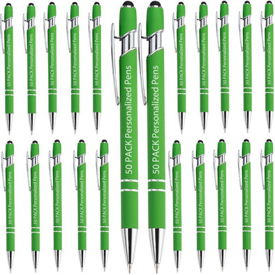 Personalized Pens Bulk with Stylus Tip,Custom Engraving Ballpoint Pens,Black Ink