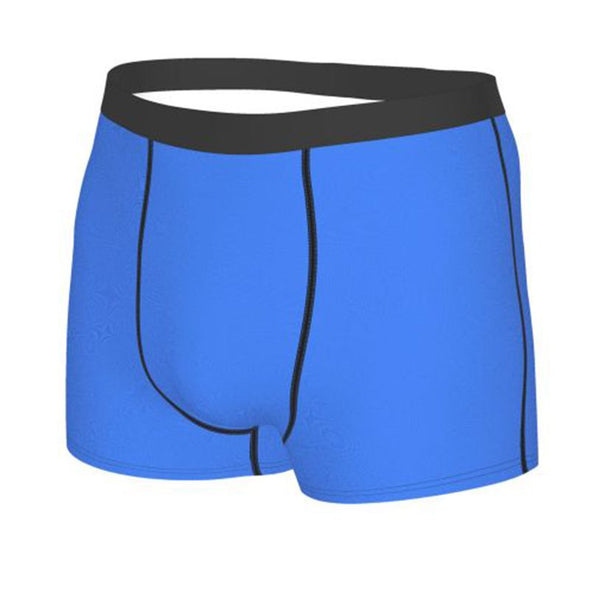 Men's Custom Name "Licked It" Blue Boxer Underwear, Personalized Name Underwear for Him