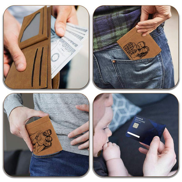 Custom Wallets for Men, Personalized Wallets with Picture for Him, Dad
