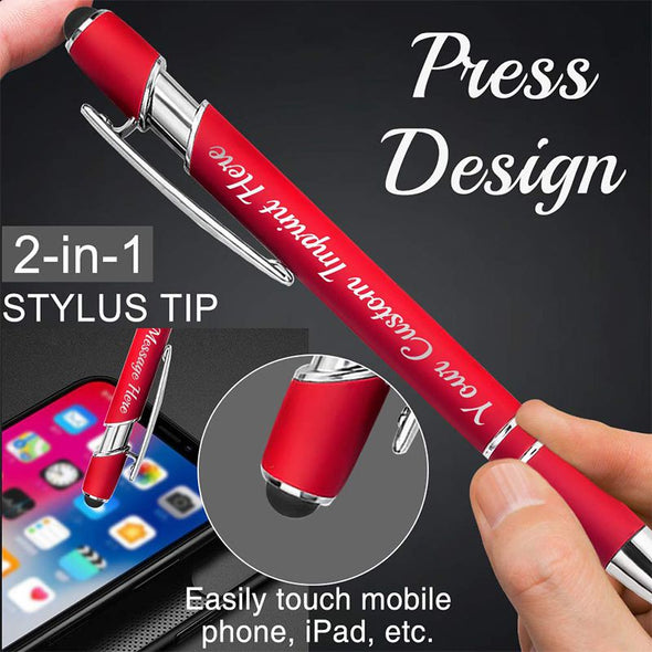 Personalized Pens with Stylus,Custom Engraving Ballpoint Pens for Your Back to School Supplies,Black Ink