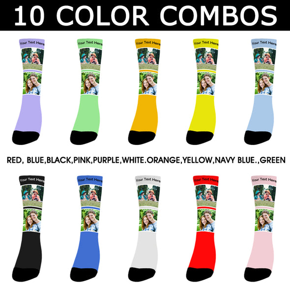 Custom Photo Colorful Face Socks - amlion