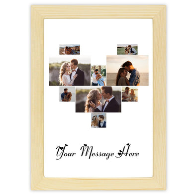 Personalized Frame with Photo Gift with Heart Shapes with 9 Photos