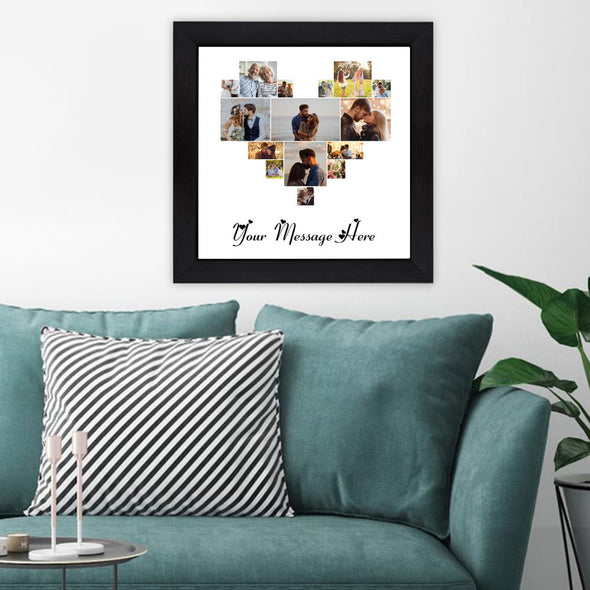 Customized Print Heart Shapes Frames with 12 Photos