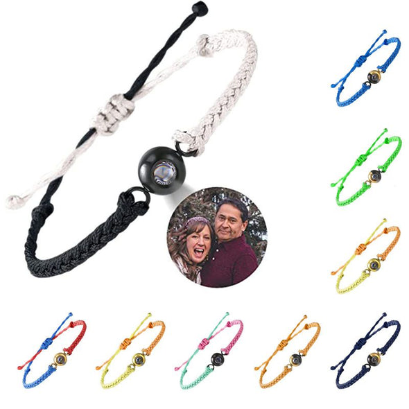 Custom Bracelet with Picture Inside, Personalized Photo Projection Bracelet for Couple Women Men