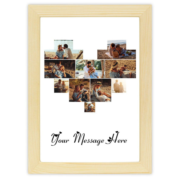 Customized Picture Frames Heart Shapes Print Frames with 10 Photos