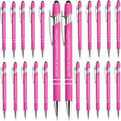 Personalized Pens Bulk with Stylus Tip,Custom Engraving Ballpoint Pens,Black Ink