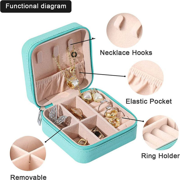 Personalized Travel Jewelry Box Case with Photo/Name for Women, Custom Leather Jewelry Box