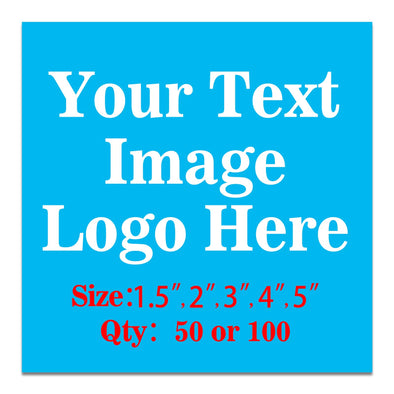 50PCS Custom Personalized Stickers Labels Square Logo Text Image Tag for Business,Customized (SIZE: 3"square)