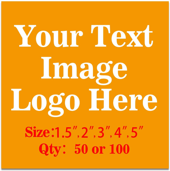 50PCS Custom Personalized Stickers Labels Square Logo Text Image Tag for Business,Customized (SIZE: 1.5"square)