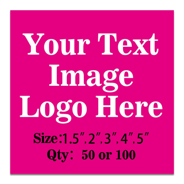 100PCS Custom Personalized Stickers Labels Square Logo Text Image Tag for Business,Customized (SIZE: 1.5"square)