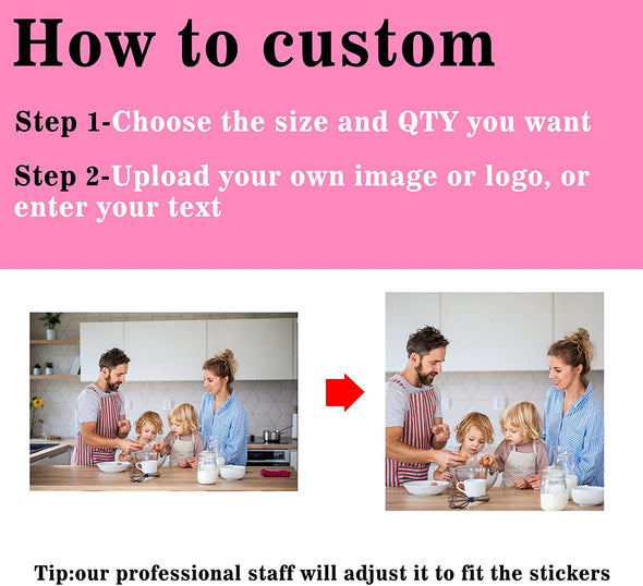 50PCS Custom Personalized Stickers Labels Square Logo Text Image Tag for Business,Customized (SIZE: 2"square)