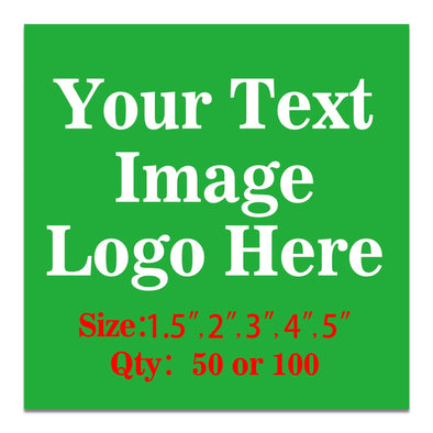 50PCS Custom Personalized Stickers Labels Square Logo Text Image Tag for Business,Customized (SIZE: 5"square)