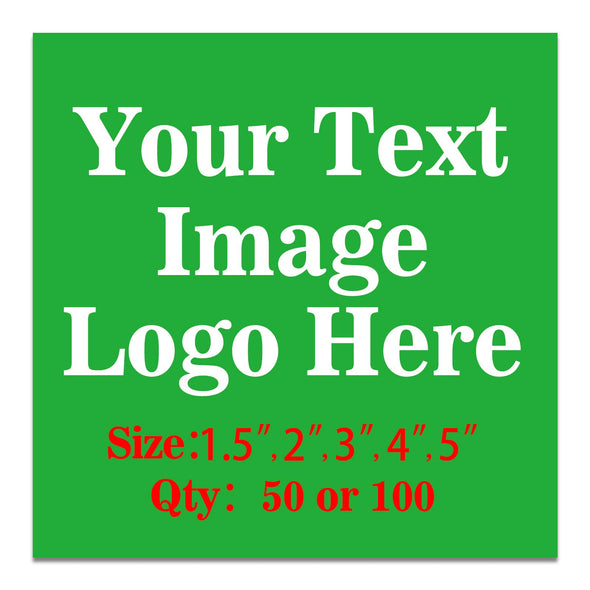 100PCS Custom Personalized Stickers Labels Square Logo Text Image Tag for Business,Customized (SIZE: 2"square)