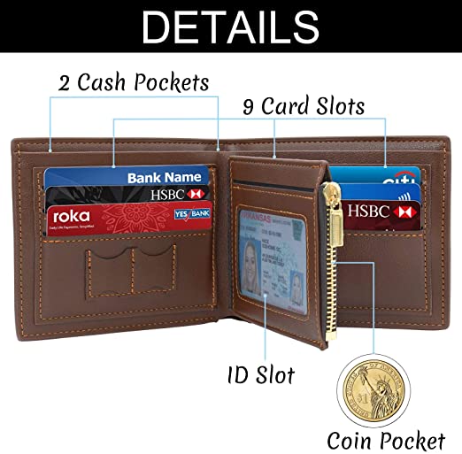 Personalized Wallet for Men Custom Photo Wallets Men’s Classic Genuine Leather Trifold Wallet