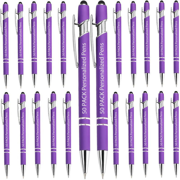 Personalized Pens Bulk with Stylus Tip,Custom Engraving Ballpoint Pens,Black Ink